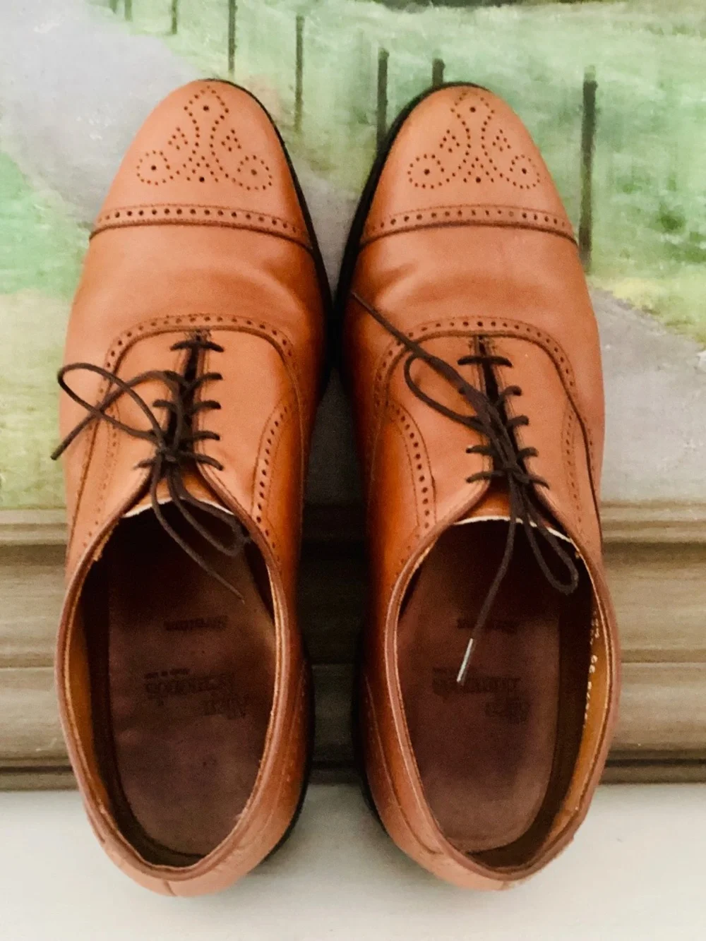 Allen Edmonds Stratton Captoe Oxford Dress Shoe Brown Walnut 10.5 EE Leather USA